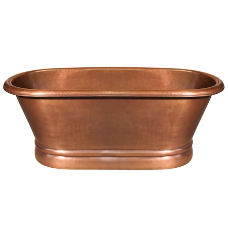 Whitehaus Freestanding Handmade Dbl End Bathtub W/Hammered Extr, No Ovrflw, Copper WHCT-1002-OCH